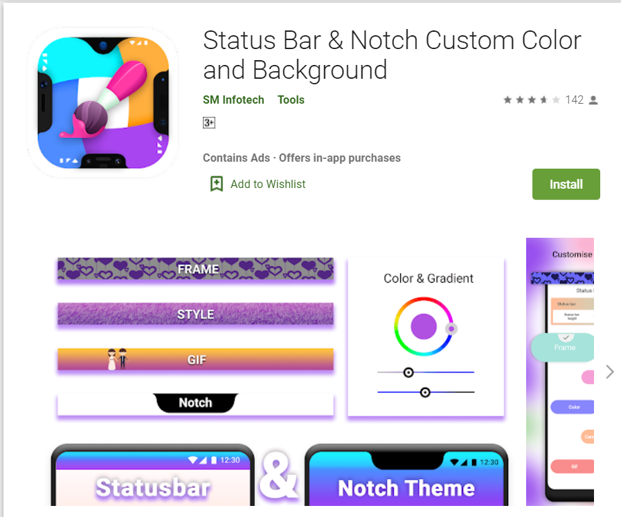 status bar and notch app